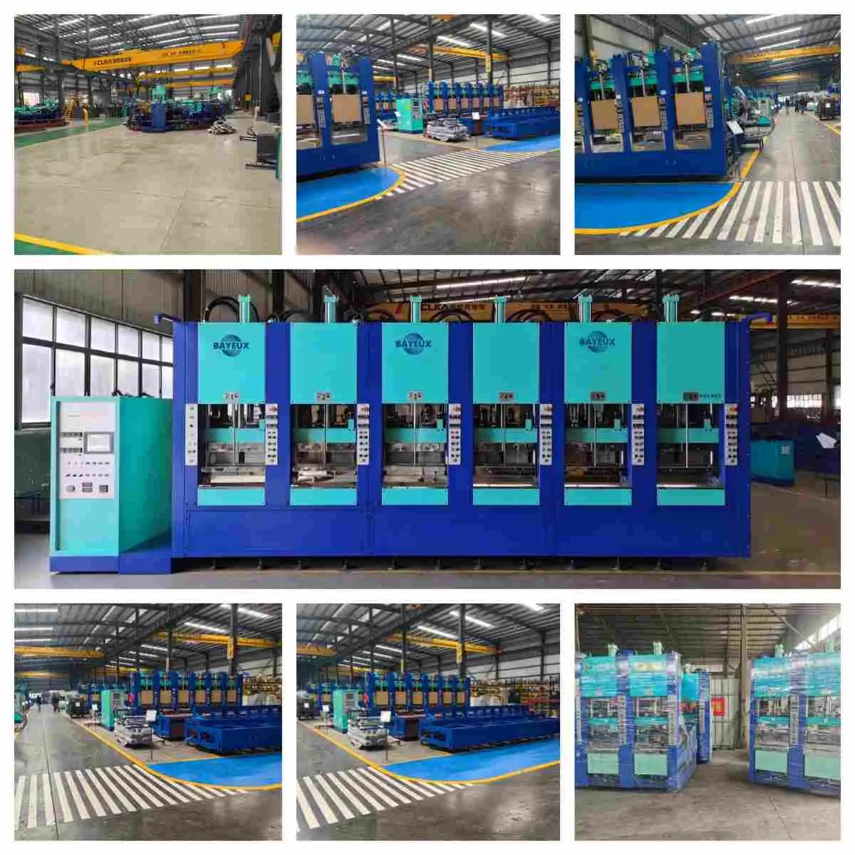 4 station EVA shoes machine factory view