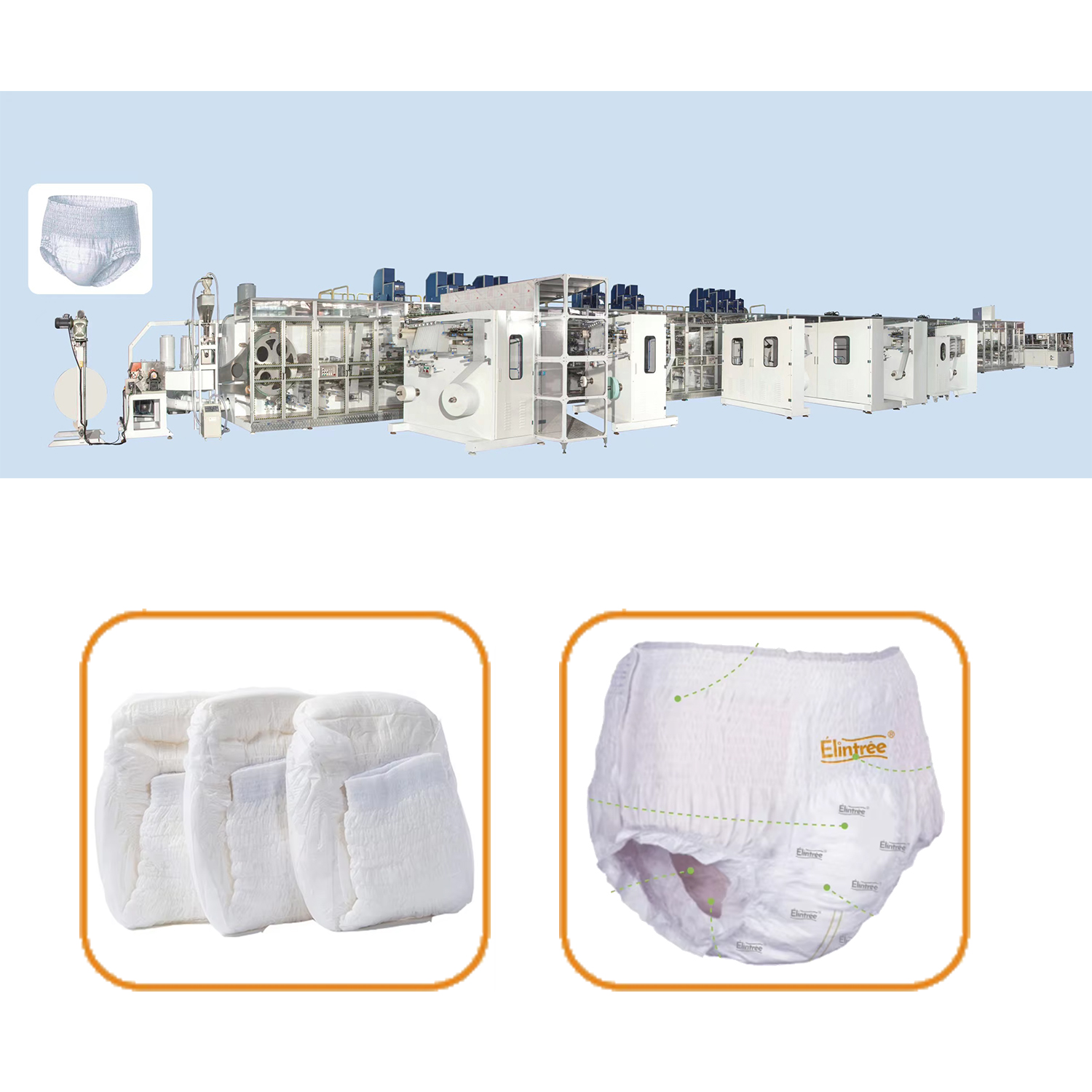 63.Full Servo High-Speed Adult Diaper Pants Production Line with mitsubish Control System 63.Full Servo High-Speed Adult Diaper Pants Production Line with mitsubish Control System
