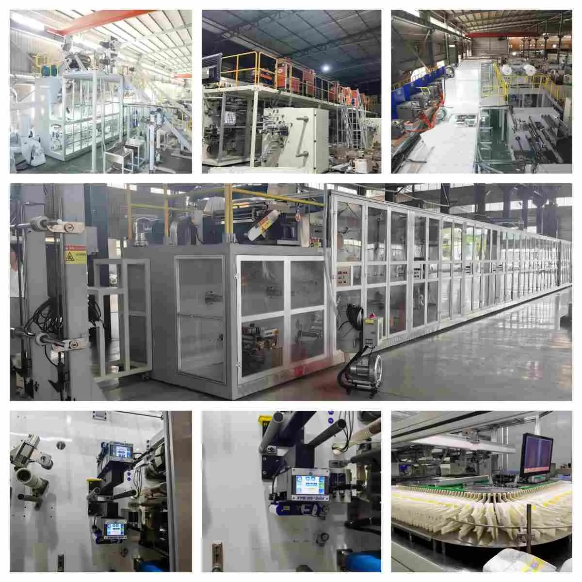 Africa market Elastic waist band baby diaper machine Factory view