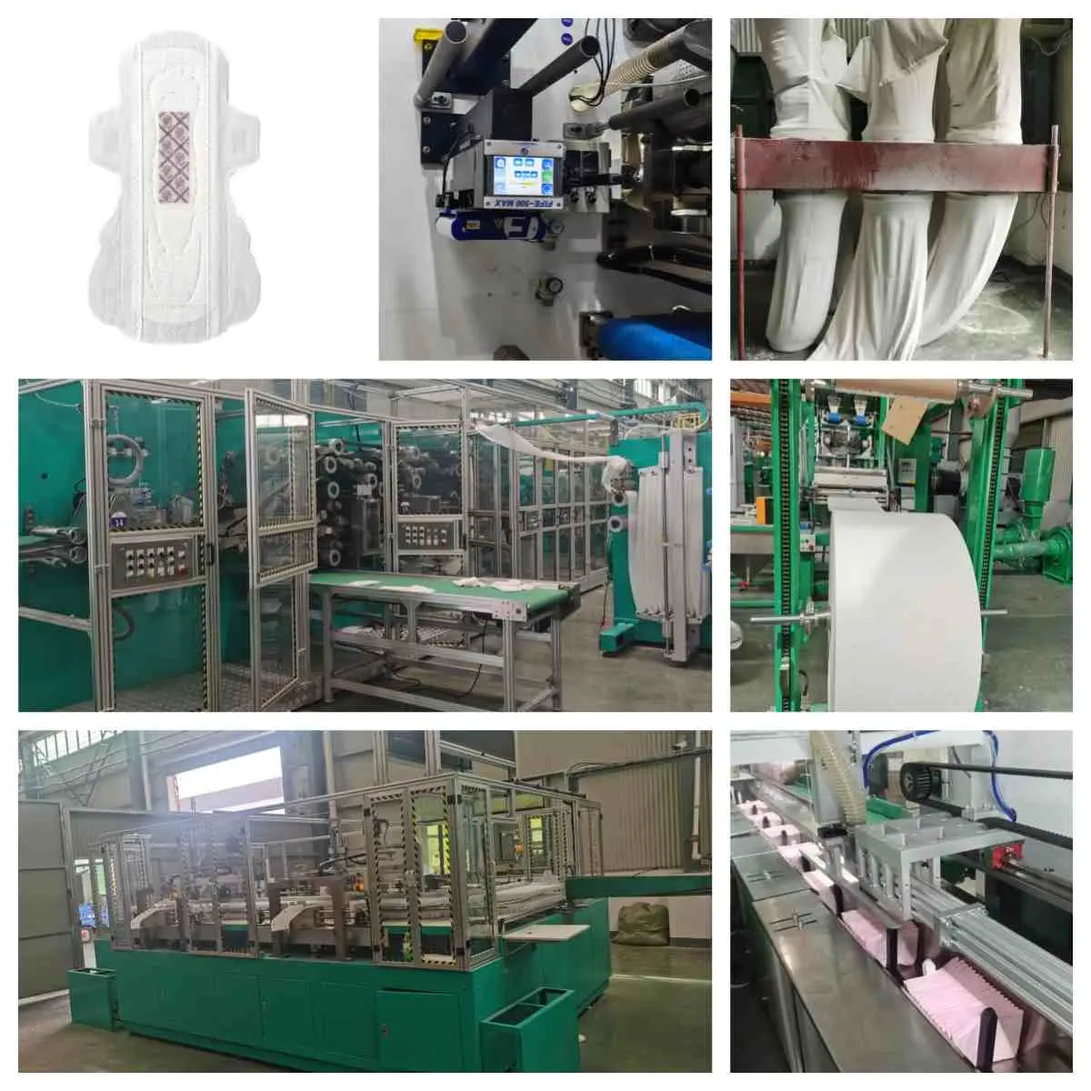 Full servo sanitary pad machine supplier factory view