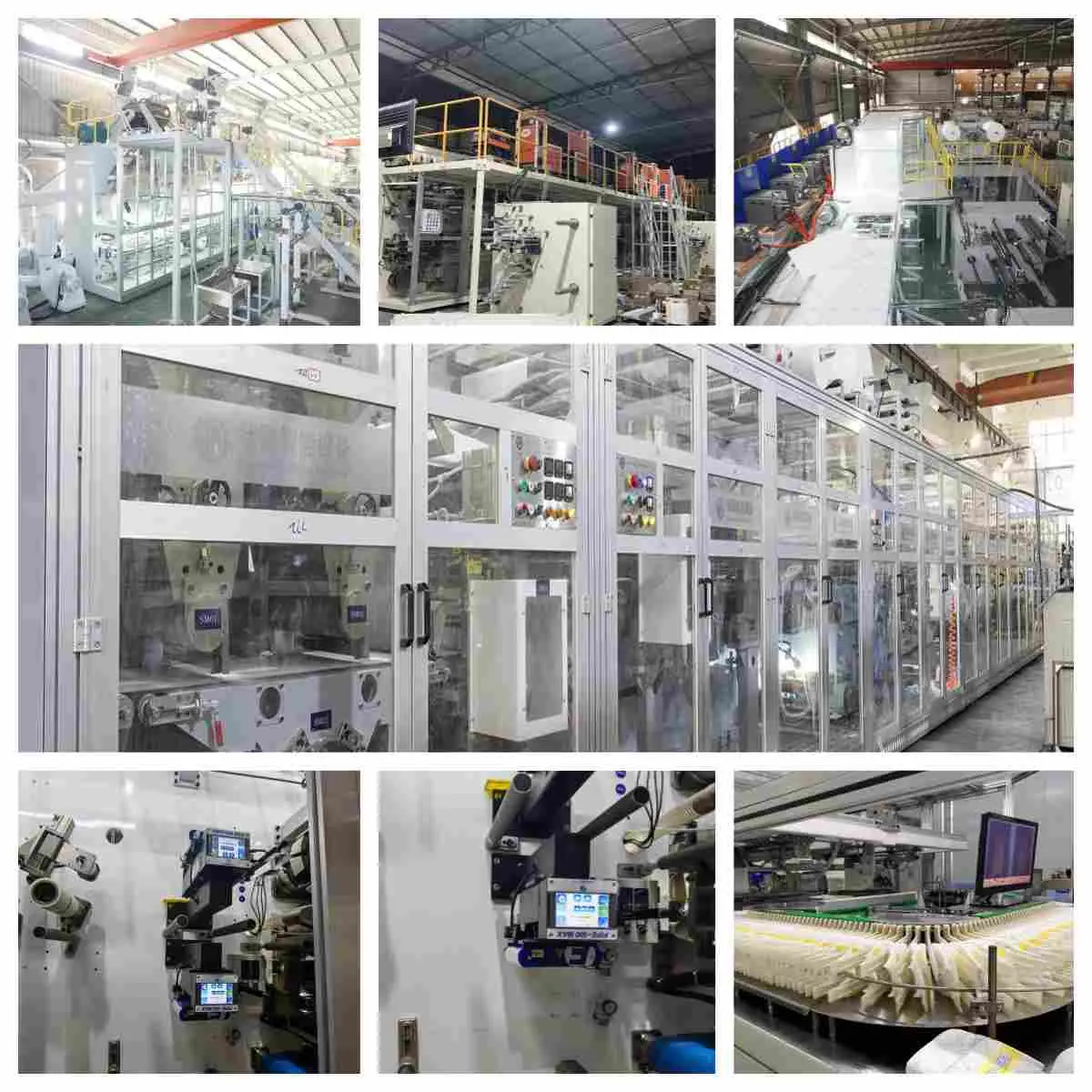Middle east market I shape baby diaper machine Factory view