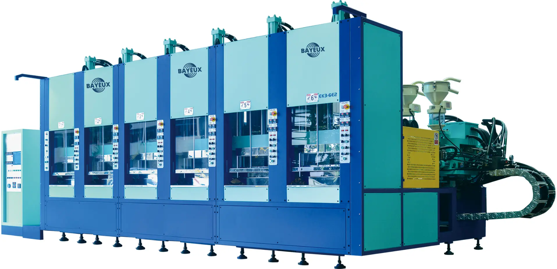 Six station EVA injection shoes making machine